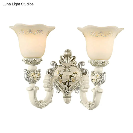 Vintage Milky Glass Sconce Lamp - Bloom Sitting Room Wall Lighting