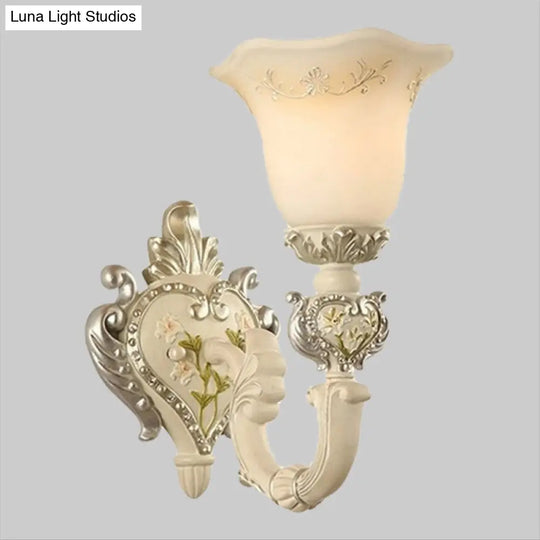 Vintage Milky Glass Sconce Lamp - Bloom Sitting Room Wall Lighting