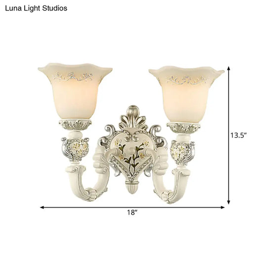 Vintage Milky Glass Sconce Lamp - Bloom Sitting Room Wall Lighting