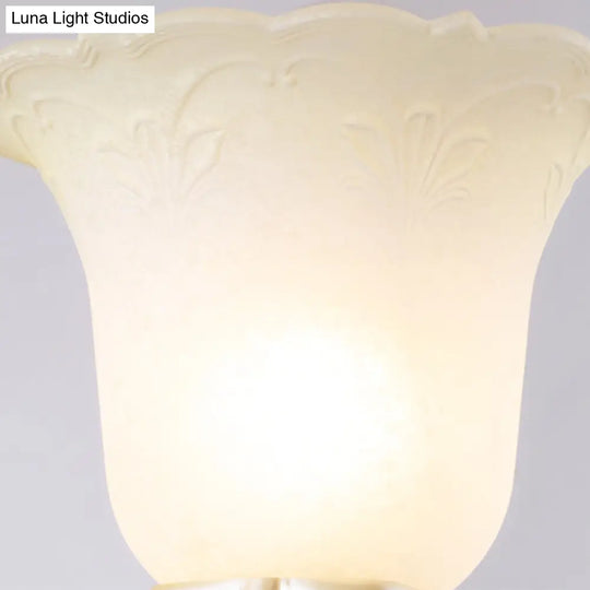 Vintage Opal Glass Flower Wall Sconce Light - Elegant Beige Fixture