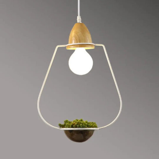 Vintage Open Cage Suspension Light - Stylish 8.5’/11’ Wide Metallic Pendant With Flower Pot