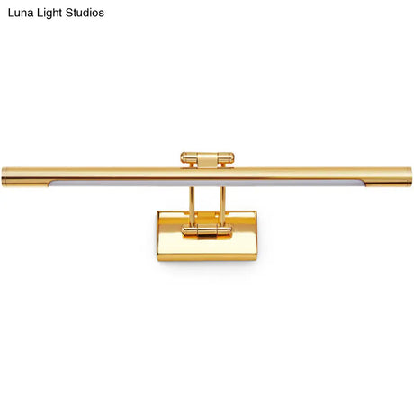 Vintage Rotatable Tubular Vanity Wall Sconce - Metal Led Mount Lighting