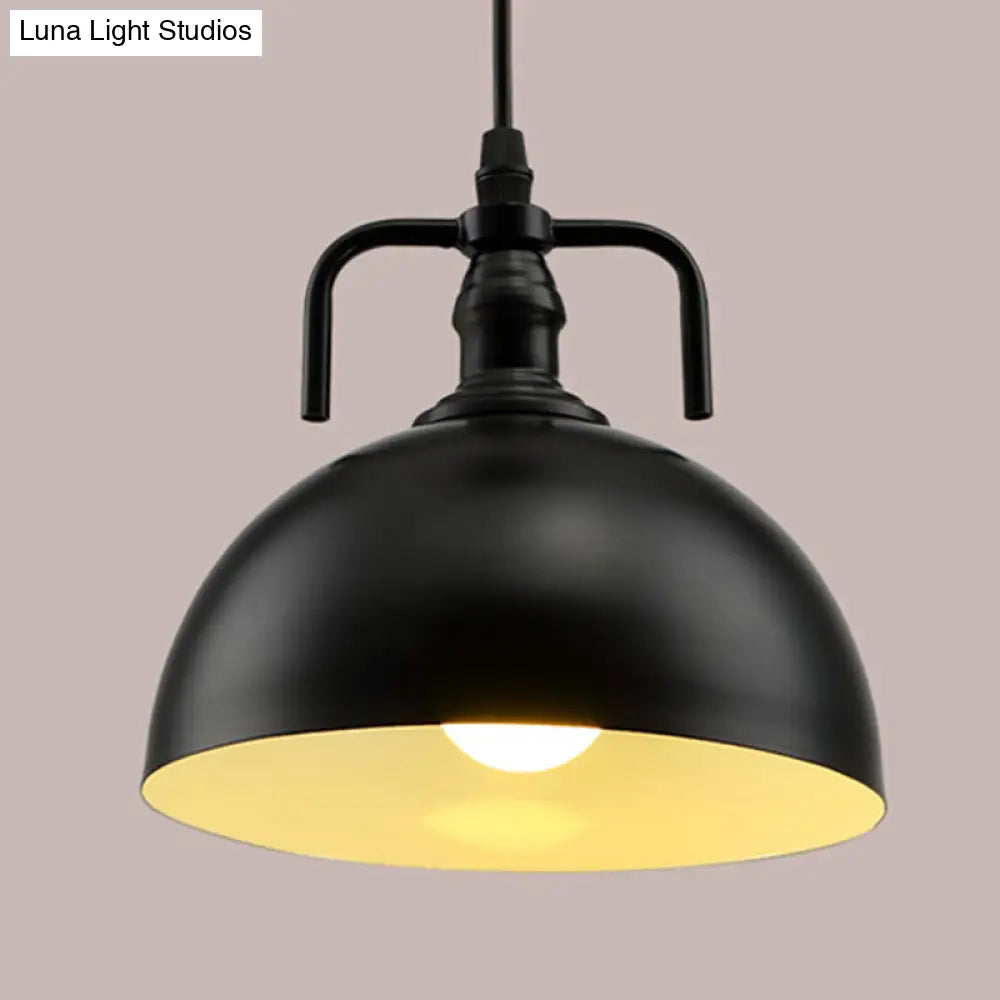 Vintage Single-Bulb Metallic Pendant Light - Pot Cover Design Restaurant Lighting Fixture
