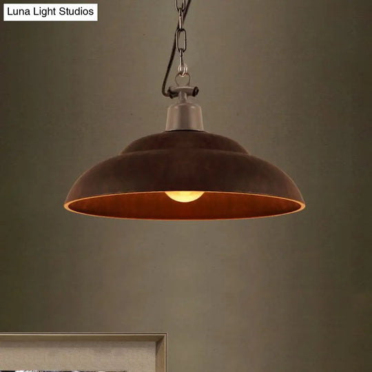 Vintage Style Black/Green Metallic Hanging Lamp With Chain - Indoor Pendant Light