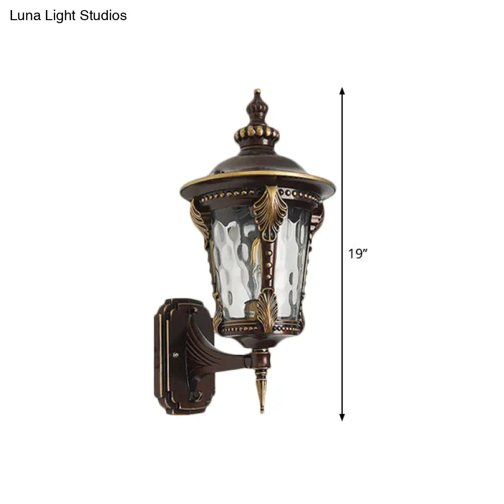 Vintage Style Copper Wall-Mount Light With Dimpled Glass 7/8 Single Head Urn Wall Lighting