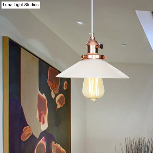 Vintage Style Hanging Pendant Lamp - Height Adjustable Conic Restaurant Lighting
