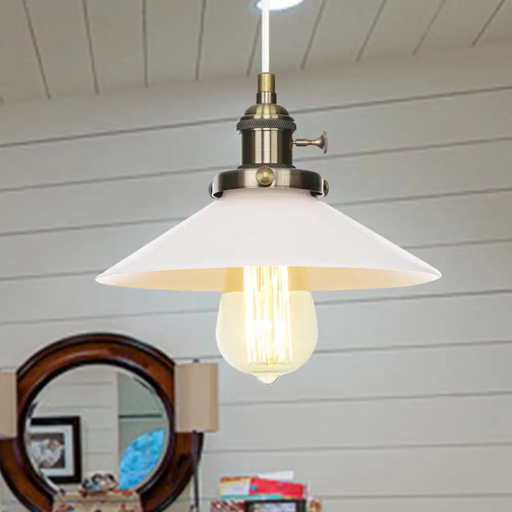 Vintage Style Hanging Pendant Lamp - Height Adjustable Conic Restaurant Lighting Bronze