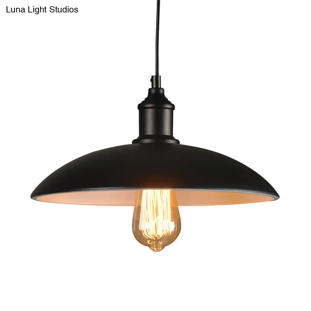 Vintage-Style Metal Pendant Lighting For Dining Room And Commercial Spaces In Black