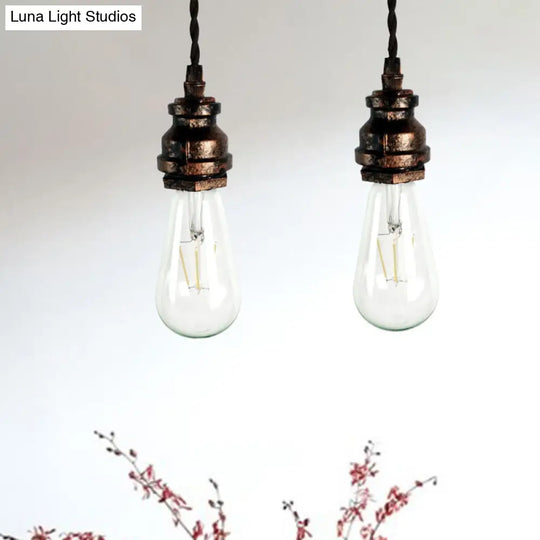 Vintage Style Adjustable Pendant Light With Pipe Design - Mini Hanging Ceiling Black/Rust Metallic