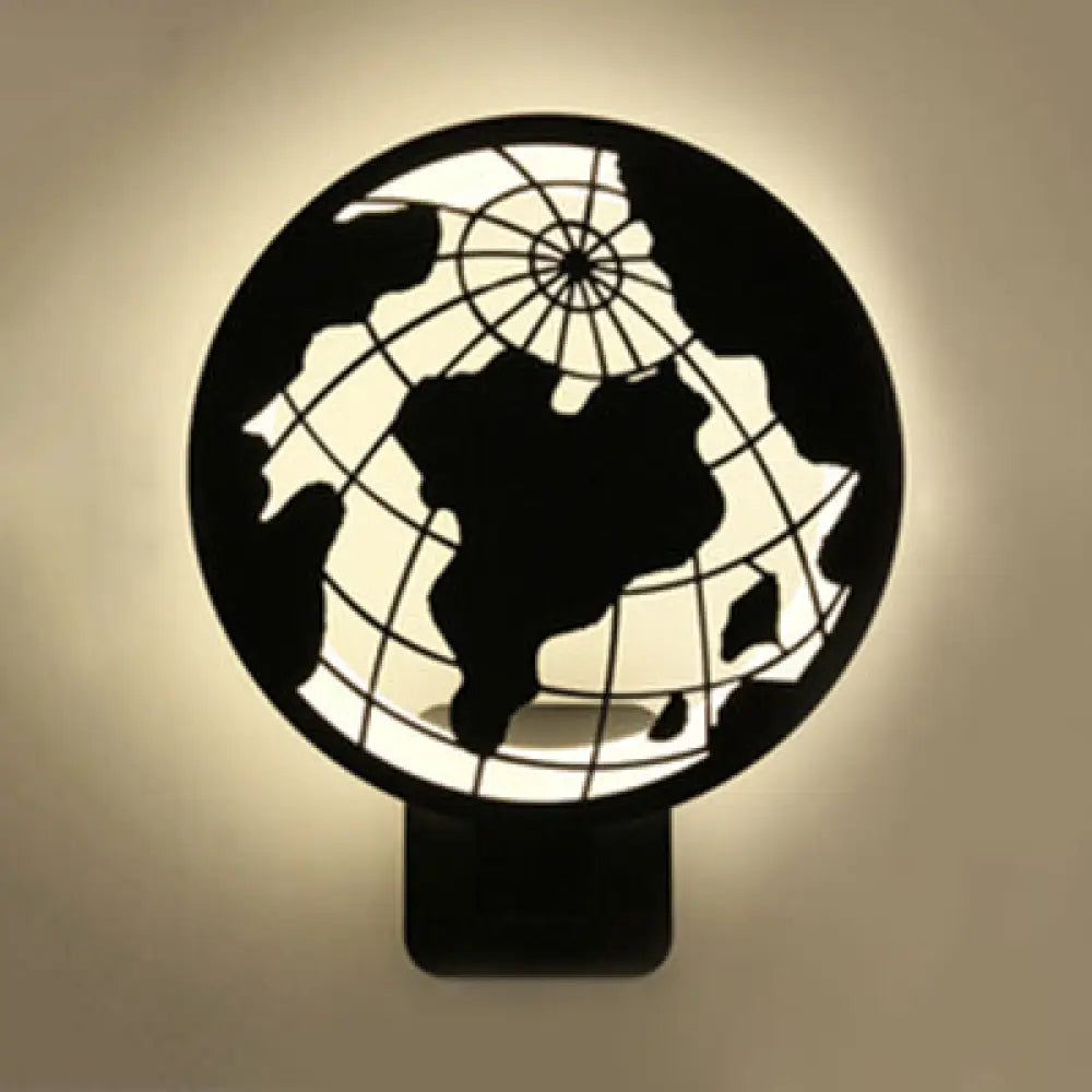 Vivid Pattern Led Wall Sconce For Kids Bedroom And Dining Room Décor Black / C