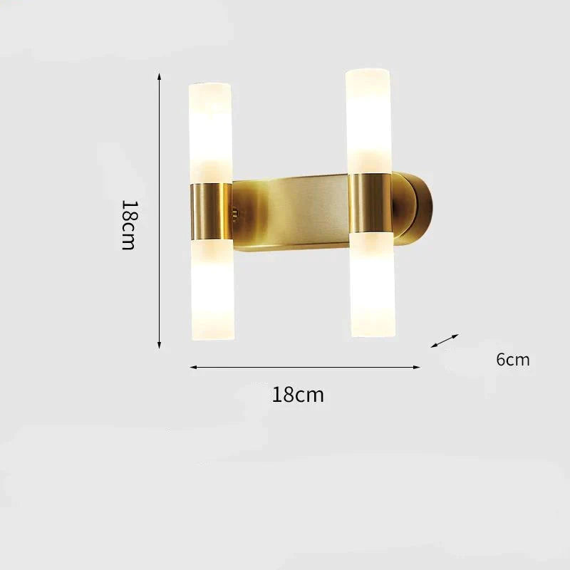 Wall Lamp All Copper Bedroom Bedside Lamp Modern Simple Living Room Wall Lamp Nordic Creative Hotel Corridor Stair Copper Wall Lamp