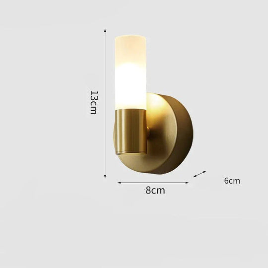 Wall Lamp All Copper Bedroom Bedside Lamp Modern Simple Living Room Wall Lamp Nordic Creative Hotel Corridor Stair Copper Wall Lamp
