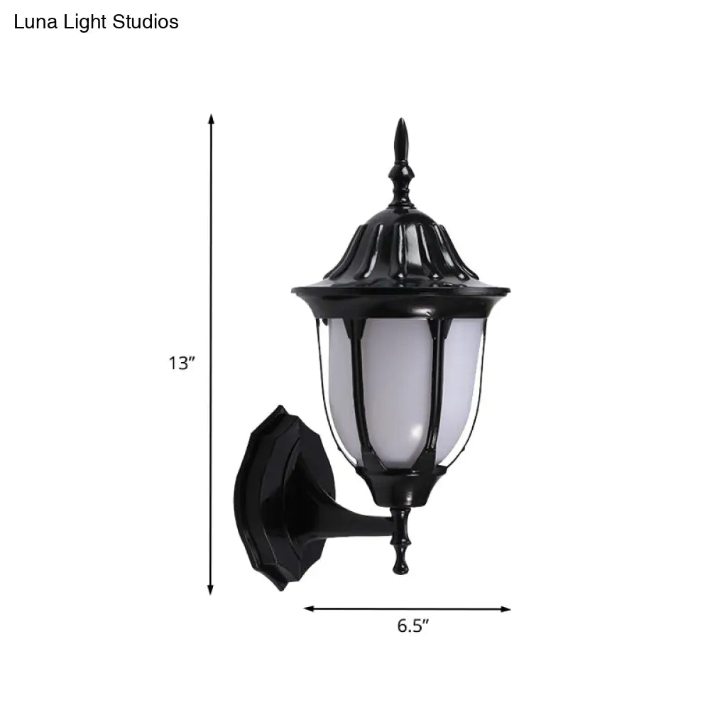 Wall Mounted Pig Cage Sconce Lighting In Black Finish For Passages