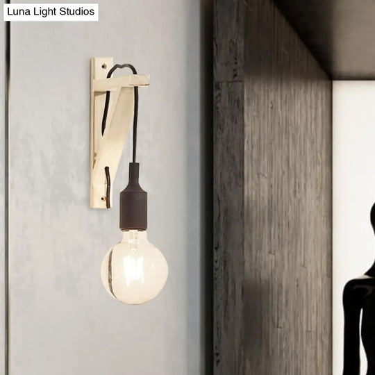 Wall-Mounted Warehouse Lamp With Exposed Bulb & Silica Gel Sconce