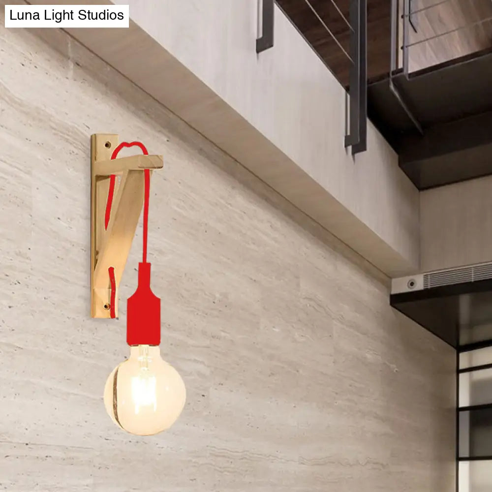 Wall-Mounted Warehouse Lamp With Exposed Bulb & Silica Gel Sconce