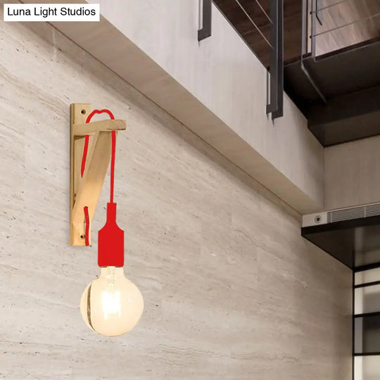 Wall-Mounted Warehouse Lamp With Exposed Bulb & Silica Gel Sconce