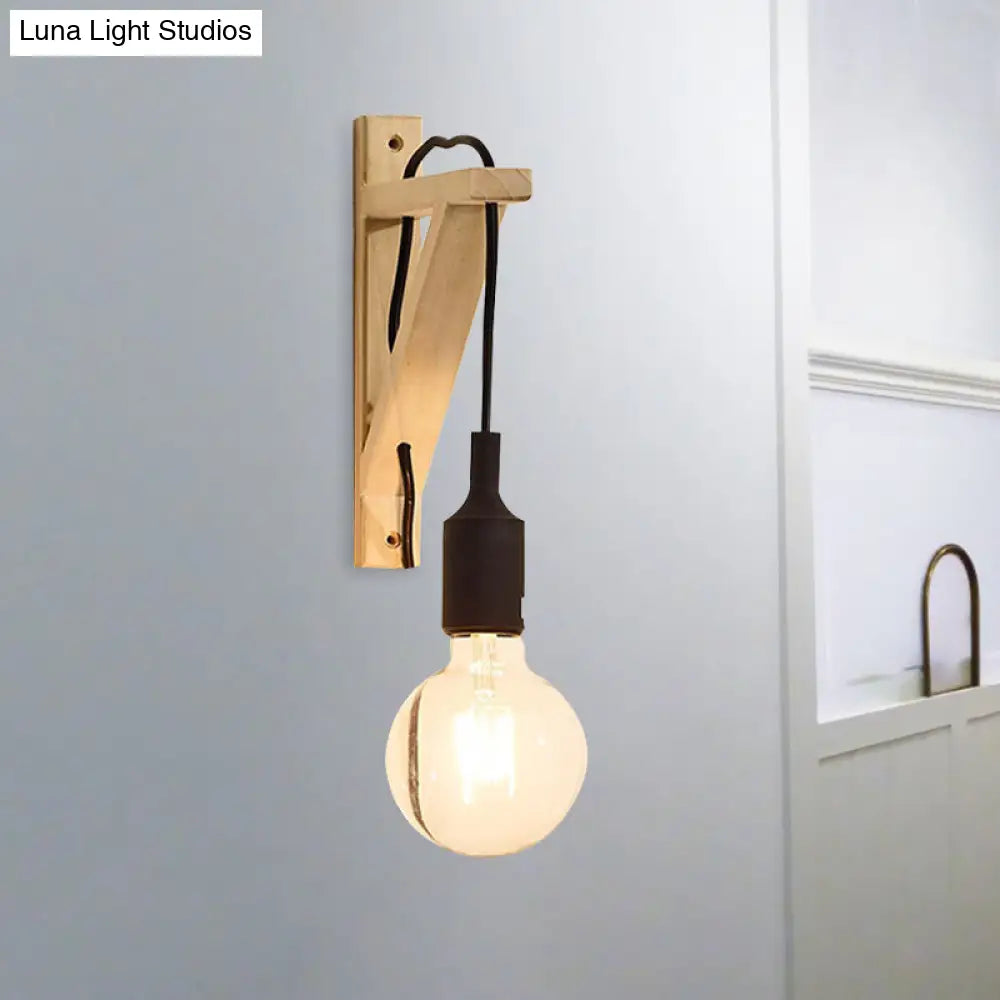 Wall-Mounted Warehouse Lamp With Exposed Bulb & Silica Gel Sconce