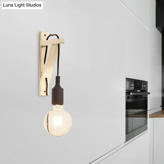 Wall-Mounted Warehouse Lamp With Exposed Bulb & Silica Gel Sconce