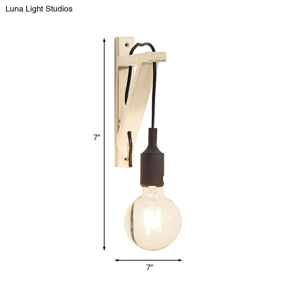 Wall-Mounted Warehouse Lamp With Exposed Bulb & Silica Gel Sconce