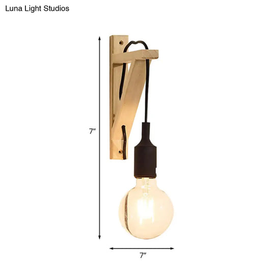 Wall-Mounted Warehouse Lamp With Exposed Bulb & Silica Gel Sconce