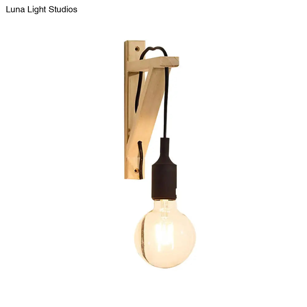 Wall-Mounted Warehouse Lamp With Exposed Bulb & Silica Gel Sconce