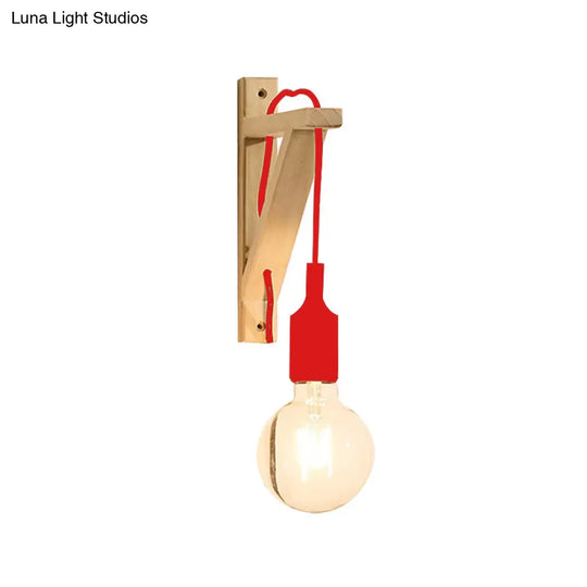 Wall-Mounted Warehouse Lamp With Exposed Bulb & Silica Gel Sconce