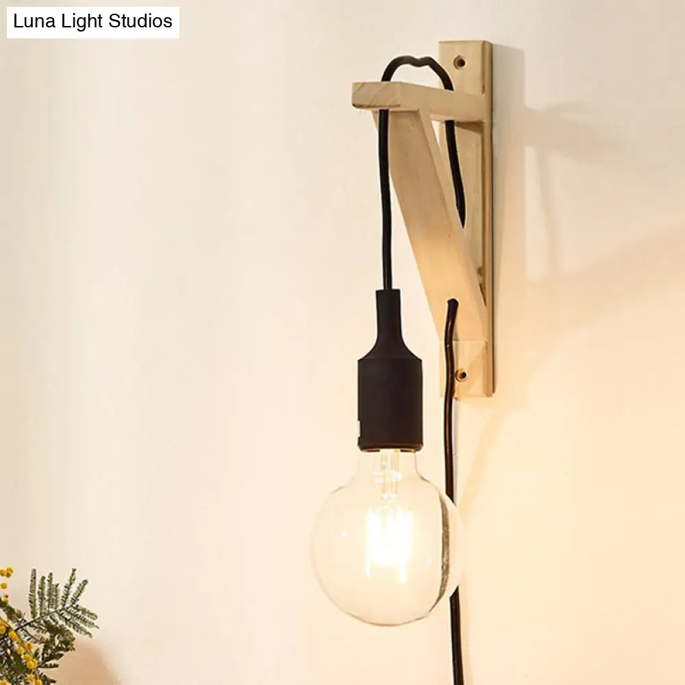 Wall-Mounted Warehouse Lamp With Exposed Bulb & Silica Gel Sconce