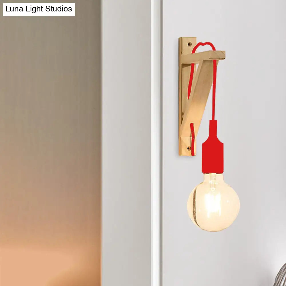 Wall-Mounted Warehouse Lamp With Exposed Bulb & Silica Gel Sconce