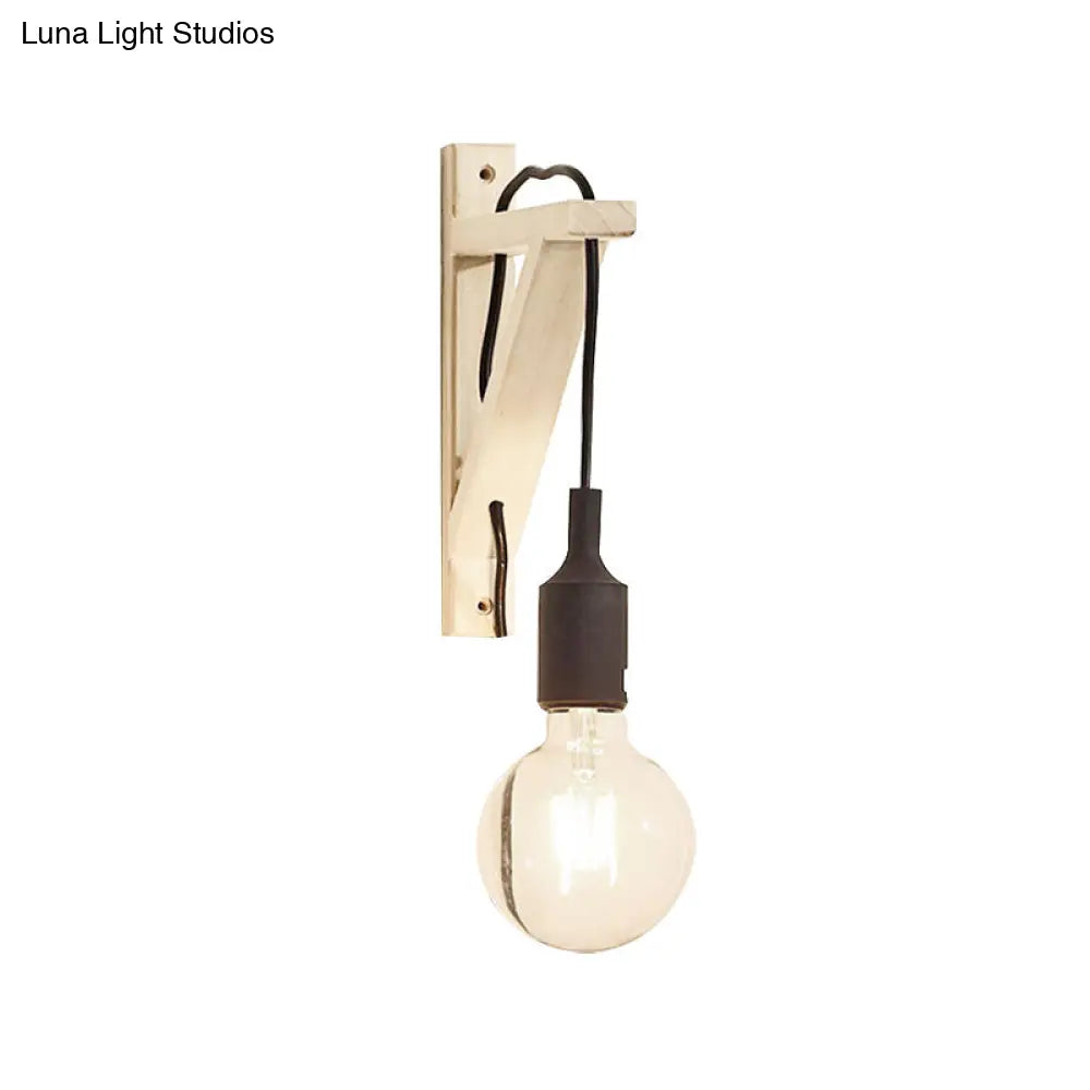 Wall-Mounted Warehouse Lamp With Exposed Bulb & Silica Gel Sconce