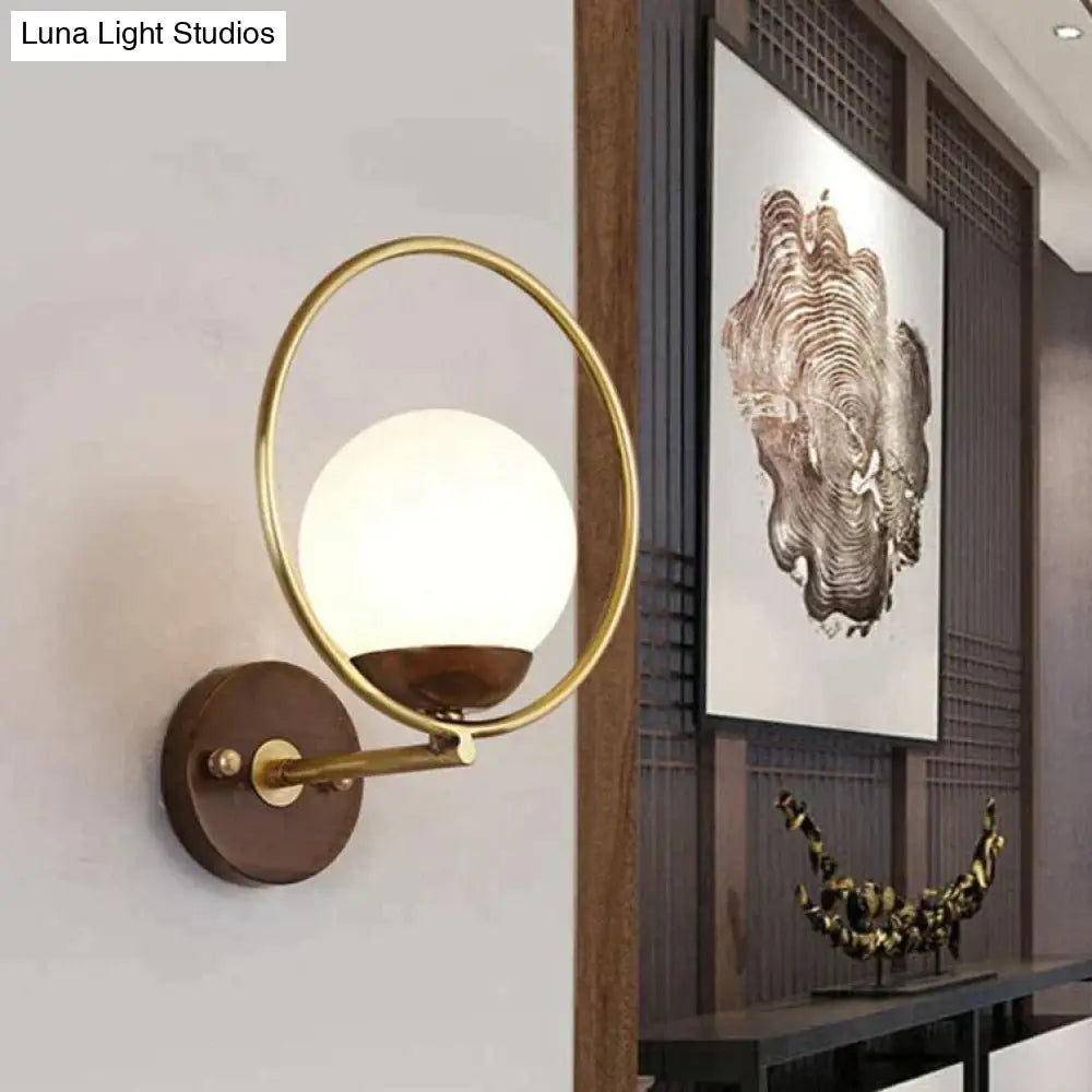 Walnut Creative Bedroom Study Walkway Wall Lights Simple Wood Copper Lamps