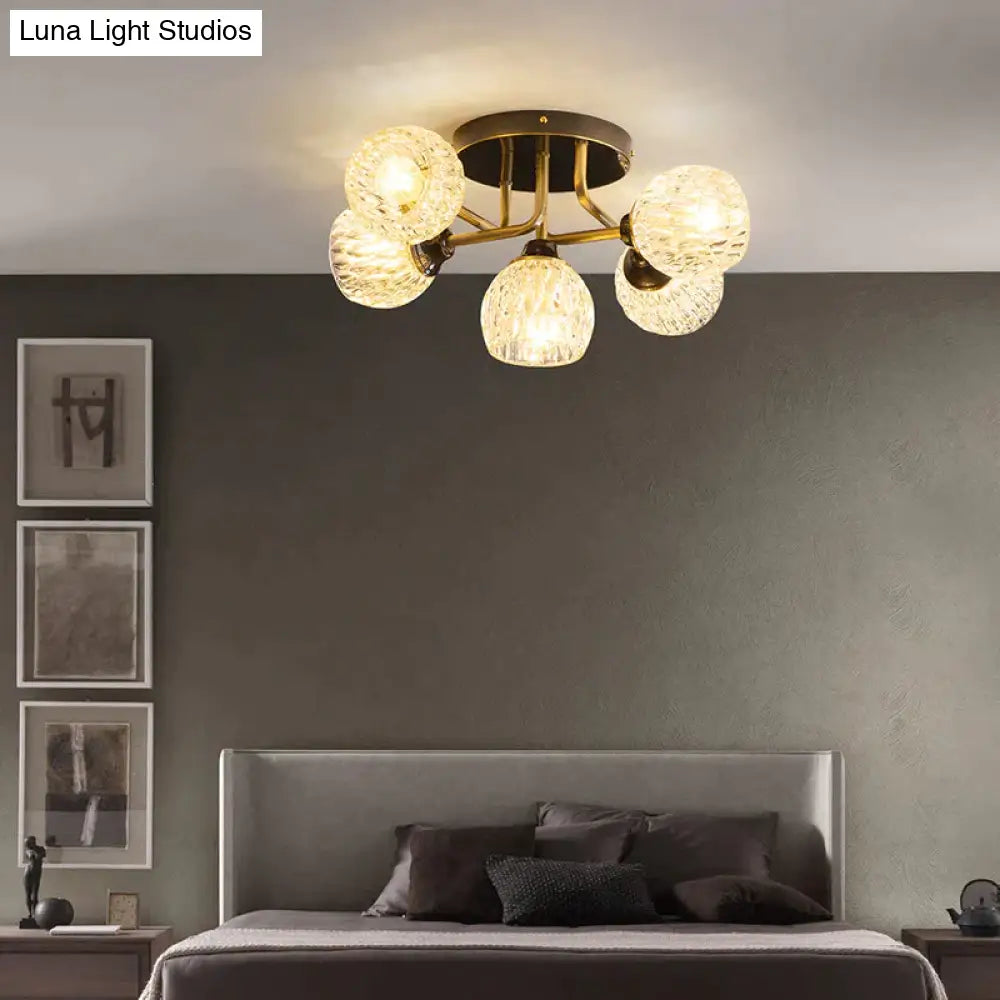 Warm All-Copper Master Bedroom Ceiling Lamp