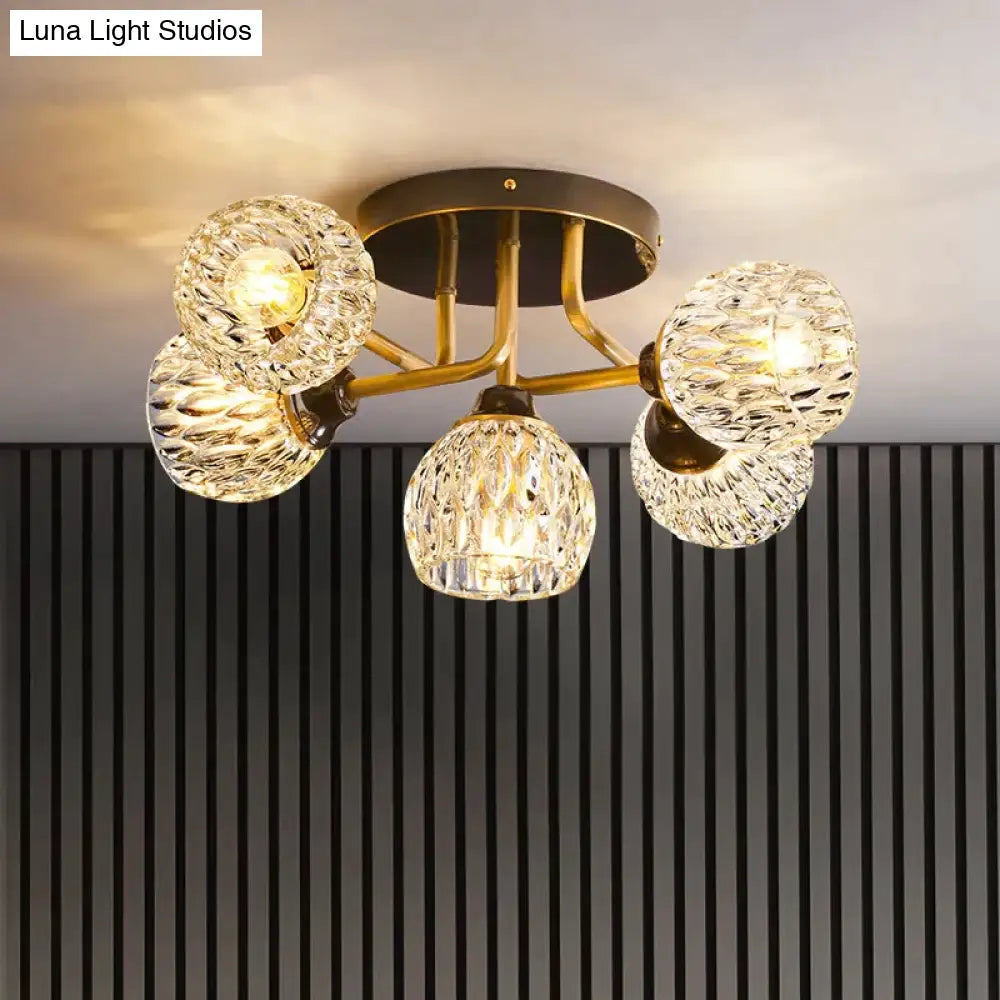 Warm All-Copper Master Bedroom Ceiling Lamp