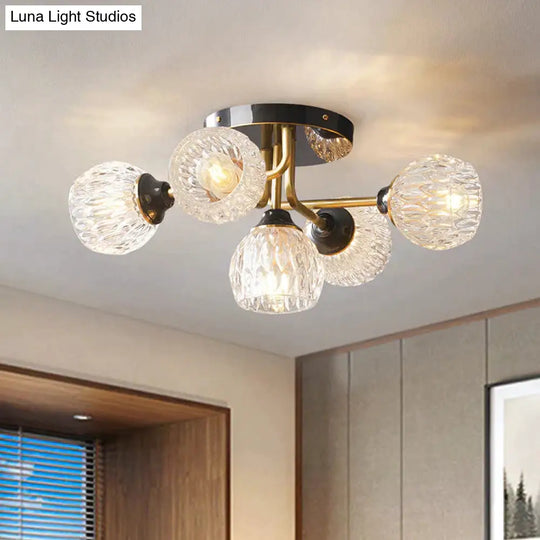 Warm All-Copper Master Bedroom Ceiling Lamp