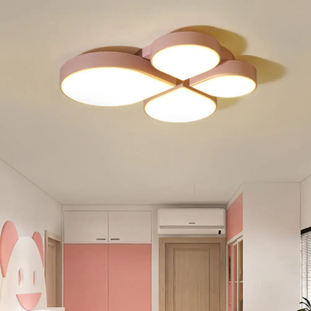 Waterdrop Acrylic Ceiling Light With Warm/White - Nordic Style For Bedrooms In White/Pink/Blue Pink