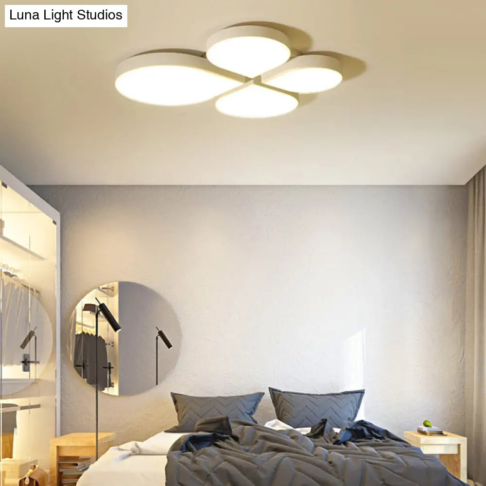 Waterdrop Acrylic Ceiling Light With Warm/White - Nordic Style For Bedrooms In White/Pink/Blue White