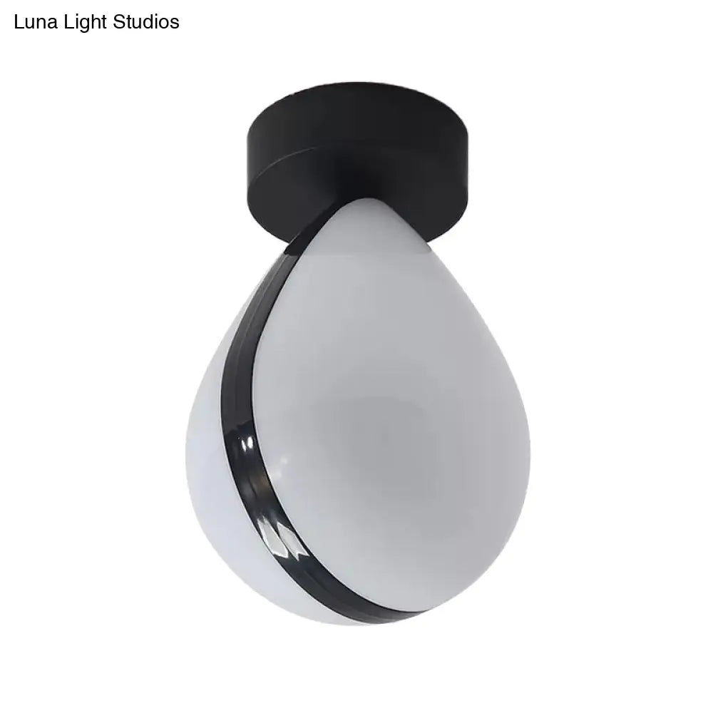 Waterdrop Led Flush Mount Ceiling Light In Warm/White For Corridor - Simple Acrylic Fixture