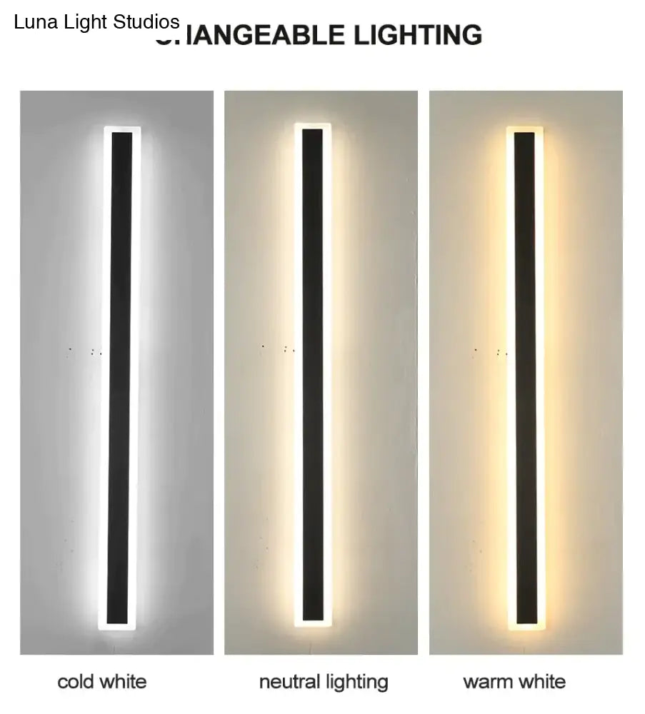 Waterproof Outdoor Lighting Tall Led Wall Lamp Ip65 Aluminum Dimmable Light Garden Porch Sconce