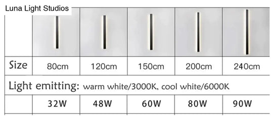 Waterproof Outdoor Wall Lamp Led Long Aluminum Light Garden Villa Porch Sconce Lamps