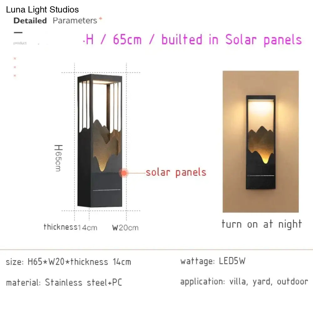 Waterproof Solar Led Outdoor Light - Garden Decoration Lamps For Balcony Courtyard Street And Wall