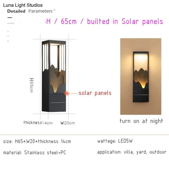 Waterproof Solar Led Outdoor Light - Garden Decoration Lamps For Balcony Courtyard Street And Wall