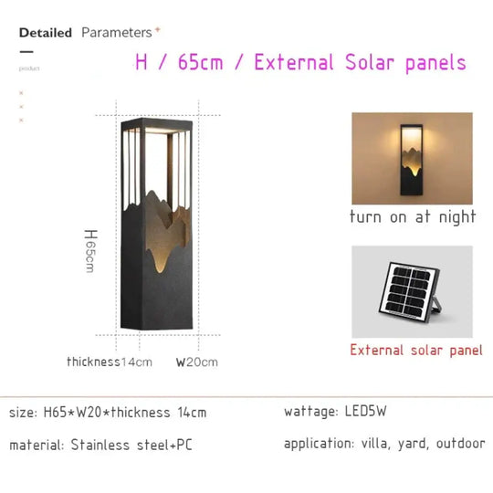 Waterproof Solar Led Outdoor Light - Garden Decoration Lamps For Balcony Courtyard Street And Wall