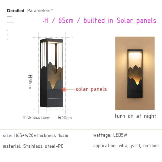 Waterproof Solar Led Outdoor Light - Garden Decoration Lamps For Balcony Courtyard Street And Wall