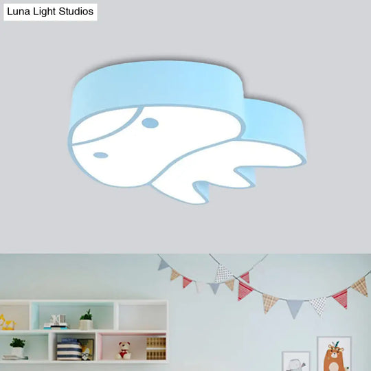 Whimsical Jellyfish Flush Ceiling Light For Kids Bedchamber - Led Acrylic Mount Lighting In