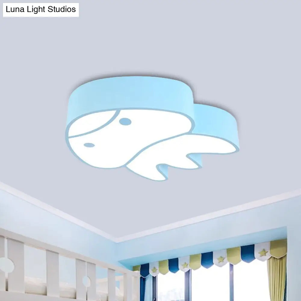 Whimsical Jellyfish Flush Ceiling Light For Kids Bedchamber - Led Acrylic Mount Lighting In