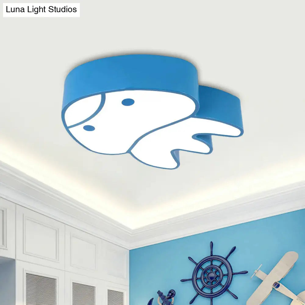 Whimsical Jellyfish Flush Ceiling Light For Kids Bedchamber - Led Acrylic Mount Lighting In