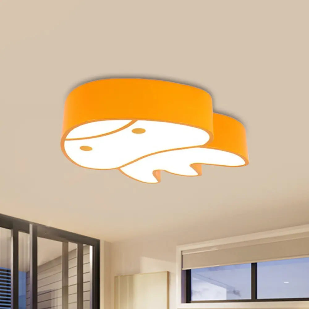 Whimsical Jellyfish Flush Ceiling Light For Kids’ Bedchamber - Led Acrylic Mount Lighting In