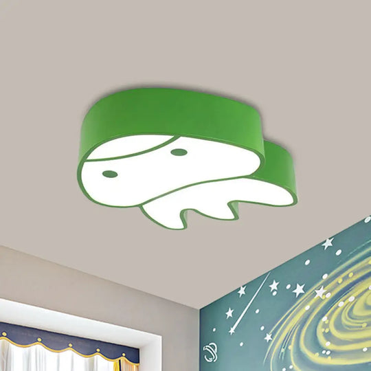 Whimsical Jellyfish Flush Ceiling Light For Kids’ Bedchamber - Led Acrylic Mount Lighting In