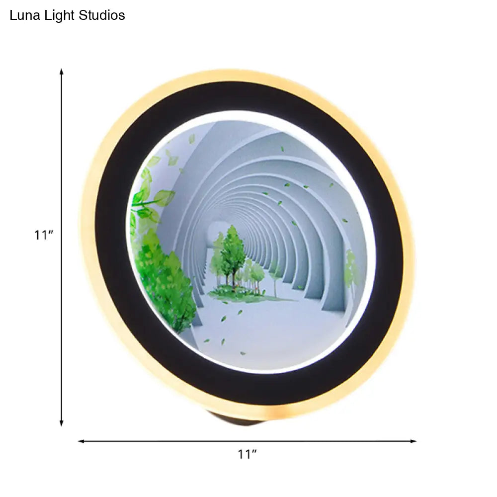 White 3D Visual Tunnel Led Acrylic Wall Lighting For Meeting Room