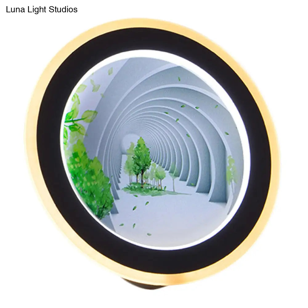 White 3D Visual Tunnel Led Acrylic Wall Lighting For Meeting Room