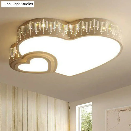 White Acrylic Cartoon Flush Ceiling Light - Ideal For Kindergarten / Warm A